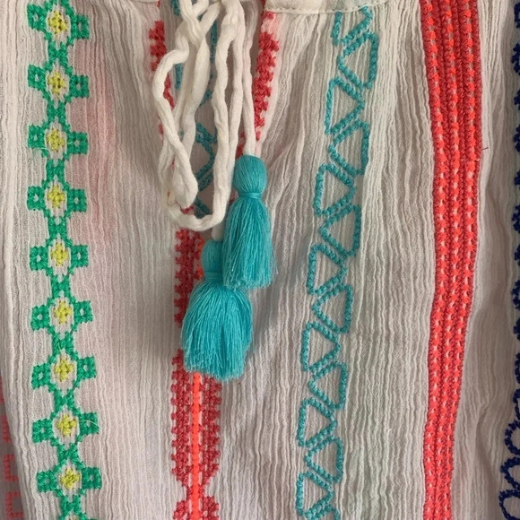 Payal Pratap x Anthropologie India Cotton Embroidered Peasant Top Small - Picture 3 of 8